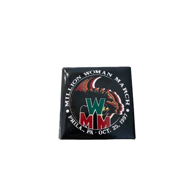 Million Woman March Philadelphia 2" Square Pinback Button 1997 MWM - Picture 2 of 12